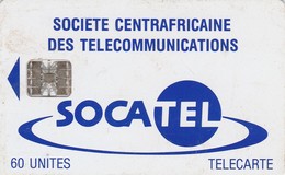 Central African Republic, CF-SOC-0017, Logo - Blue (Tarifs On Reverse), 2 Scans.   CN In Red, Top Left - Central African Republic