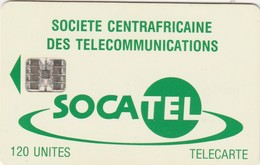 Central African Republic, CF-SOC-0015B, Logo - Green 2 Scans.   Moreno Logo At Top Right On Reverse - Central African Republic