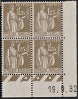 FRANCE - N° 287** - TYPE PAIX - 1F25 Olive - Coin Daté Du 19.9.32. - 1930-1939