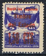 Sello ASTURIAS Y LEON, 1,50 Pts Sobre 5 Cts, No Expedido 1937, Num NE 4 ** - Asturië & Leon