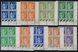 FRANCE - N° 280/367** - TYPE PAIX - 9 COINS DATES ENTRE 1934/1938. (cote 90€). - 1930-1939