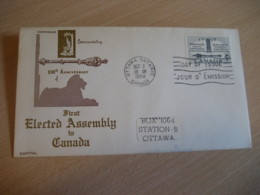 OTTAWA 1958 Yvert 309 First Elected Assembly FDC Cancel Cover CANADA - 1952-1960