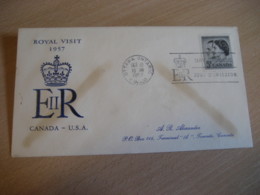 OTTAWA 1957 Yvert 301 Royal Visit Canada USA QEII Royal Family Royalty FDC Cancel Cover CANADA - 1952-1960
