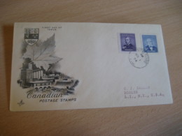 STE ROSE Sainte Rose 1954 Yvert 276/7 Bowell Thompson Prime Ministers Politician FDC Cancel Cover CANADA - 1952-1960