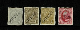 Ref 1365 - Luxembourg 4 X Perfin & Official Stamps - Dienstmarken