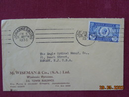 Lettre D'Afrique Du Sud De 1935 Pour Les USA - Nuova Repubblica (1886-1887)