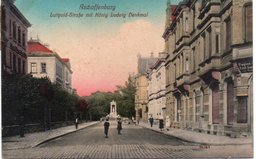 ASCHAFFENBURG-LUITPOLD STRASSE MIT HONIG LUDWING DENKMAL - Aschaffenburg