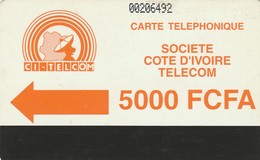 Ivory Coast, CI-CIT-0011, Orange Logo - Notched, 2 Scans. - Costa D'Avorio