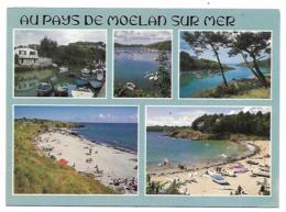 CP MULTIVUES AU PAYS DE MOELAN SUR MER, BRIGNEAU, LE PORT DE BELON, MERRIEN, LA PLAGE DE TRENEZ, KERFANY, FINISTERE 29 - Moëlan-sur-Mer