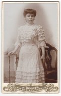 0380 CDV Photografie: H. Becker, Verviers - Junge Dame Im Kleid, Frau Femme Woman Lady - Old (before 1900)
