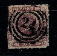 DANEMARK 1854/1864 YT N° 7 (o) 16 Skill Lilas "24" /RECOMMANDE &  PAY-PAL OBLIGATOIRE Pour Ce Lot - ...-1851 Prephilately