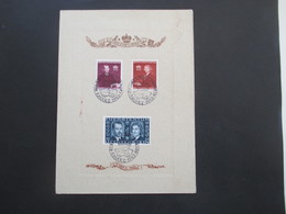 Liechtenstein 1943 Nr. 211 - 213 Hochzeit Franz Josef II Und Gräfin Gina Von Wilczek Sonderblatt / Sonderstempel FDC ?? - Lettres & Documents