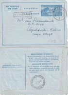 AEROGRAM : 5 V II  "IN DE BUS GEVONDEN"  "LEUVEN 15.X.54"  Naar "LEOPOLDVILLE-KALINA/J/18.10.54 /LEOPOLDSTAD-KALINA" - Aerogramas