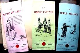 GRANDE GUERRE SOUVENIR DE LA GUERRE 1914 RARE ENSEMBLE SUR LES TRIPLE ENTENTE ET ALLIANCE CROIX ROUGE  1914 - 1914-18