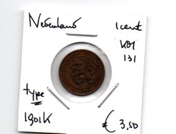 NEDERLAND 1 CENT 1901K TYPE - 1 Centavos