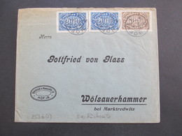 Deutsches Reich Infla 1923 Queroffset MiF Nr. 253 B (??) MiF Mit Nr. 254. Rückseitig 6er Block Der Nr. 254 - Storia Postale