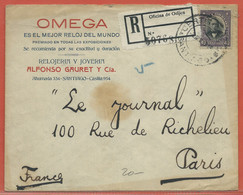 HORLOGERIE CHILI ENVELOPPE PUBLICITAIRE OMEGA DE SANTIAGO DE 1917 - Horlogerie