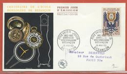 HORLOGERIE FRANCE FDC DE BESANCON DE 1962 - Horlogerie