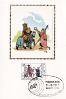 Carte FDC Soie 2071 Messager Apportant Une Lettre à L'Ost Du Roi - 1981-1990