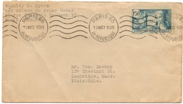 Y&T N° 336 1,50fr Expo Universelle SEUL - LETTRE PARIS => USA 13/71937 - Storia Postale