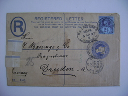 ENGLAND - LETTER FROM Stoke Newington  TO DRESDEN (GERMANY) IN 1897 IN THE STATE - Covers & Documents