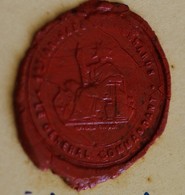 Cachet Cire Militaria Général Commandant 1ère Brigade De Hussards Blason Sceau - Stempel & Siegel