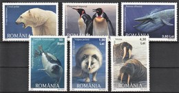 2007 Romania Polar Wildlife: Polar Bear, Harp Seal, Arctic Fox, King Penguin, Blue Whale, Walrus Set (** / MNH / UMM) - Arctic Tierwelt