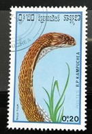 142. KAMPUCHEA 1988 USED STAMP SNAKES - Kampuchea