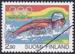 Specimen, Finland Sc879 1992 Barcelona Olympics, Swimming, Jeux Olympiques - Summer 1992: Barcelona