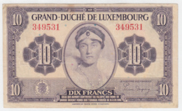 LUXEMBOURG 10 FRANCS 1944 AVF Pick 44 - Luxemburg