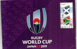 RUGBY WORLD CUP JAPAN 2019.  (stamp Scotland - South Africa )  Carte-maximum - Rugby