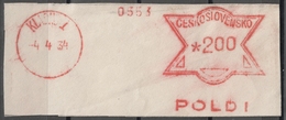 Francotype Cut / Postmark Cancel - 1934 Czechoslovakia - Kladno - Andere & Zonder Classificatie