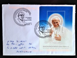 Poland, Circulated Cover With A Block To Portugal « POPE JOHN PAUL II », 2014 - Cartas & Documentos