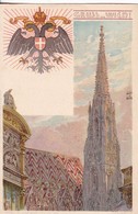 AK Gruss Aus Wien - Stephansdom - Wappen - Künstlerkarte  (50475) - Stephansplatz