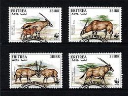 Eritrea 1996 Beisa Oryx WWF Set Of 4 Used - Eritrea