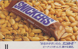 Télécarte Ancienne JAPON / 110-16604 B - CHOCOLAT - SNICKERS - CHOCOLATE Peanuts Food Front Bar JAPAN Phonecard - 99 - Alimentation