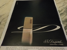 ANCIENNE   PUBLICITE BRIQUET DUPONT 1964 - Dupont