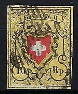 SUISSE:  Le ZNr. 16II,  Obl. Grille  Forte Cote  B à TB - 1843-1852 Federal & Cantonal Stamps