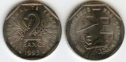 France 2 Francs 1993 Jean Moulin WWII GAD 548 KM 1062 - 2 Francs