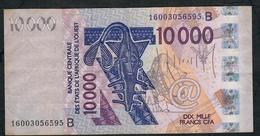 W.A.S. BENIN P218Bp 10000 FRANCS (20)16 VF NO P.h. - Benin