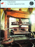 BALLEROY - Musée Du Cidre - Photo Pressoir Du XVIIIᵉ  - FICHE GEOGRAPHIQUE - Ed. Larousse-Laffont - Outils Anciens