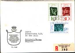 14498) LIECHTENSTEIN  RACCOMANDATA- 4-1-1966 CON SERIE Ferdinaad Nigg - Sammlungen