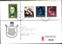 14510) LIECHTENSTEIN  FDC RACCOMANDATA-9-12-1964 CON SERIE Natale/WEIHNACHTEN+PETER KAISER - Collections