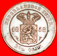 · LION (1856-1913): NETHERLANDS EAST INDIES ★ 2 1/2 CENTS 1858!  LOW START ★ NO RESERVE! - Niederländisch-Indien