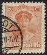 Luxemburg 1921, MiNr 127, Gestempelt - 1921-27 Charlotte Frontansicht