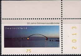 2013 Allem. Fed. Deutschland  Mi. 3001 **MNH  EOR  50 Jahre Fehmarnsundbrücke. - Ungebraucht