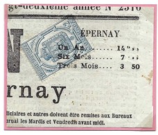 FRANCE Journaux 1869:  Le Y&T 8  Obl. Sur Grand Fragment   TB à TTB - Zeitungsmarken (Streifbänder)