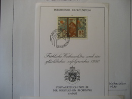 Liechtenstein- FDC Glückwunschkarte Mit Mi.Nr. 739 - Brieven En Documenten