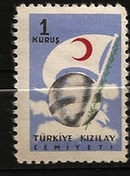 Turquie Türkiye 1954 N° Bienfaisance 180 Iso * Croissant Rouge, Globe, Drapeau, Croissant-Rouge - Timbres De Bienfaisance