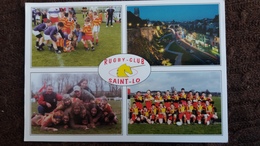 CPM RUGBY CLUB SAINT LO MANCHE COTENTIN DIVERS ASPECTS REMPARTS 2002 P Y LEMUR 500 EXPL LICORNE - Rugby